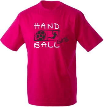 T-Shirt HB Girls in Pink mit weiß-schwarzem Druck